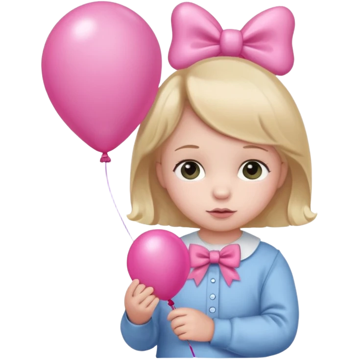 baby bow with pink baloon emoji