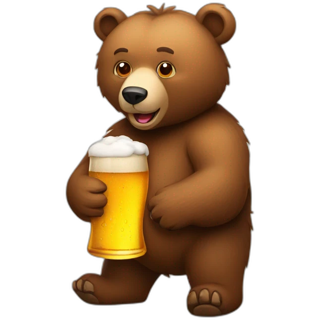 Bear with a bottle of beer emoji