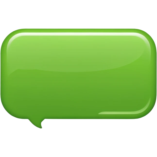 empty green rectangular speech bubble with rounded corners, no text, no face, nothing inside emoji