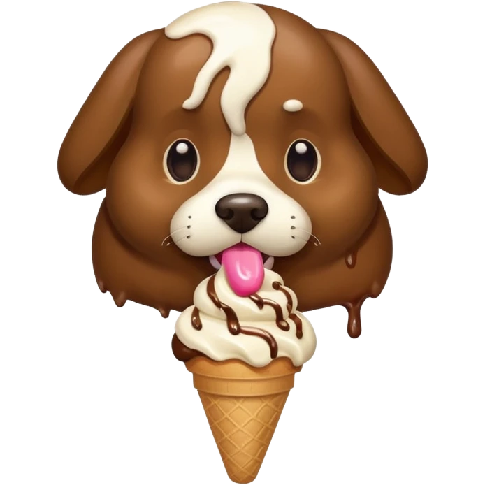 dog eating icecream emoji