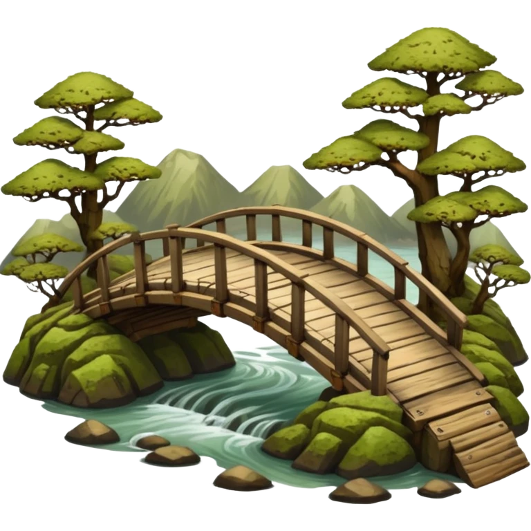 Old Japanese wooden bridge emoji