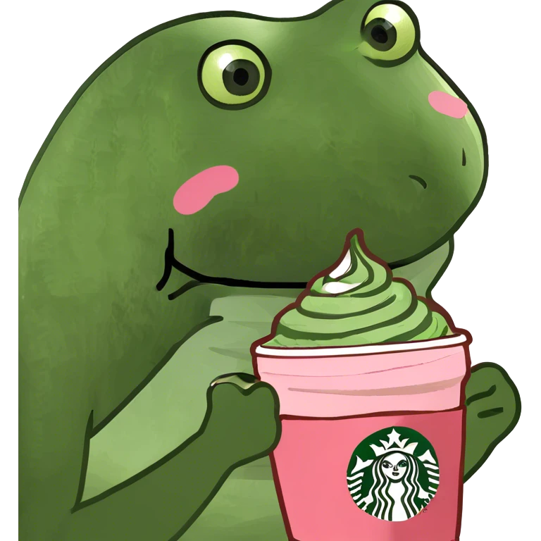 Starbucks matcha with strawberry foam emoji