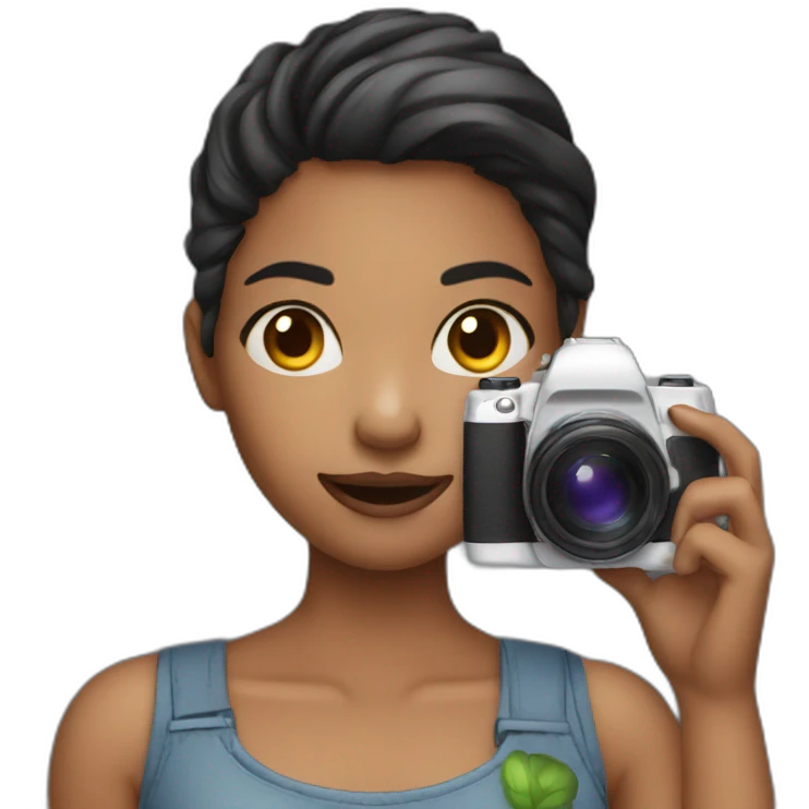 girl take picture with phone camera flash emoji