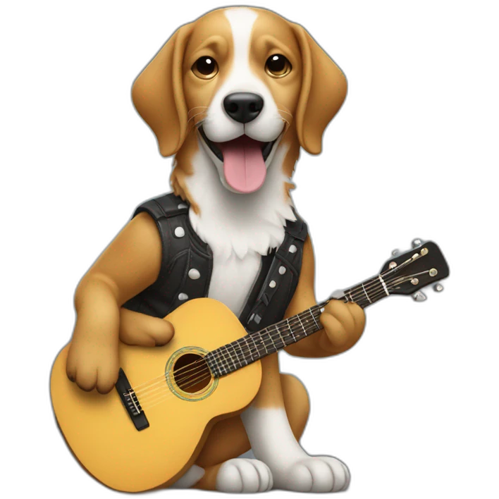 Dog whit guitar emoji
