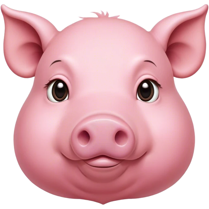 Cinematic Noble Pig Portrait Emoji, Poised and regal, with a stout, robust build and a smooth, well-groomed rosy-pink hide, deep-set soulful beady eyes, Simplified yet sharp and sophisticated features, highly detailed, glowing with a soft, dignified glow, high shine, intelligent and determined, stylized with an air of barnyard nobility, focused and attentive, soft glowing outline, capturing the essence of a watchful and confident pig, so majestic it feels as though it could trot out of the screen with effortless authority! emoji