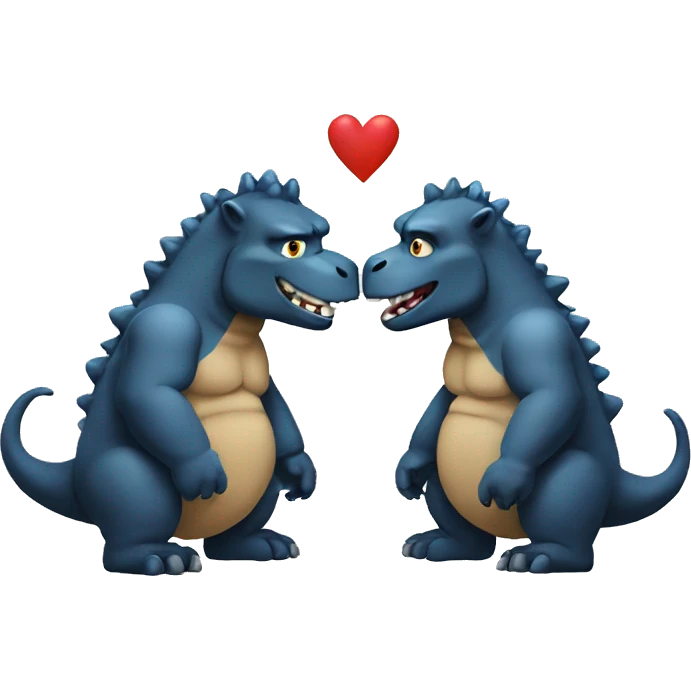 Two godzillas in love emoji