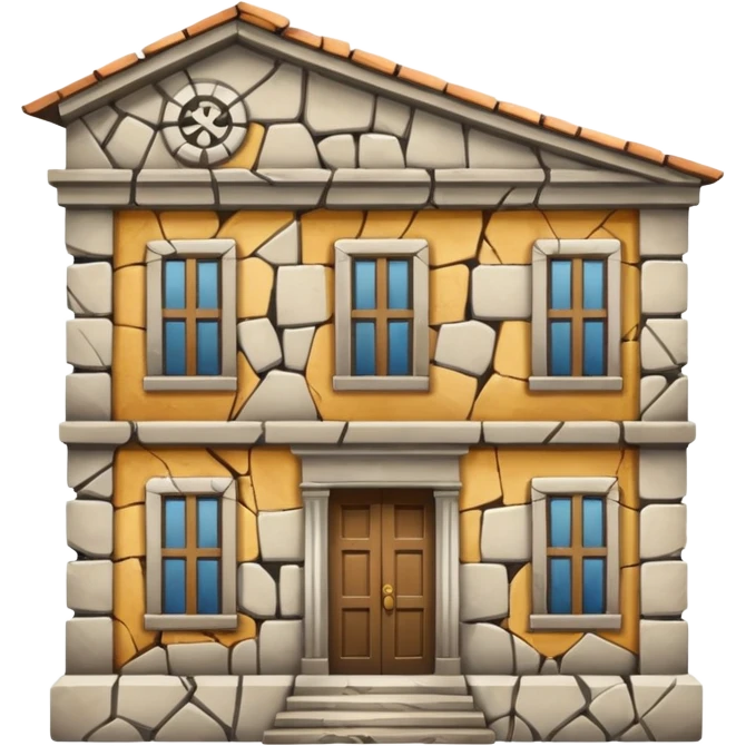 A building that is cracking and collapsing emoji