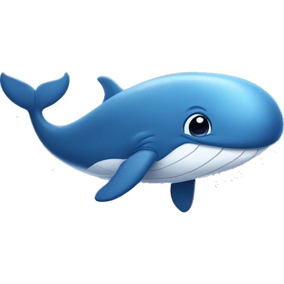 Blue whale with cute eyes emoji