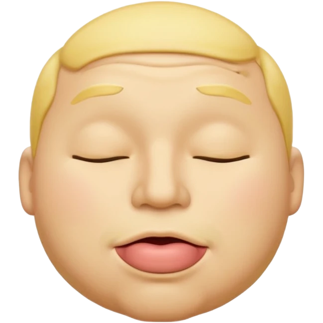 A male emoji with big fat lips with it’s eyes closed not smiling with its mouth closed and it’s yellow emoji