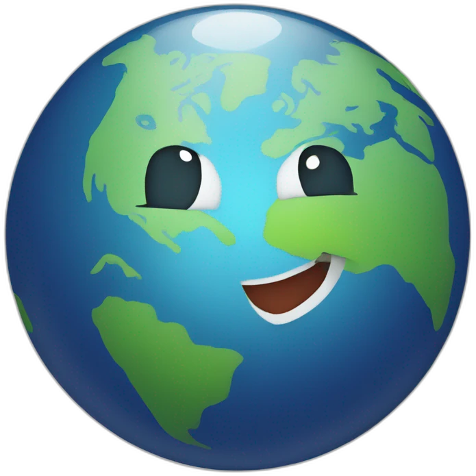Globe with a smiling face emoji