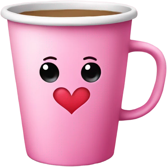 Pink cup with a heart emoji