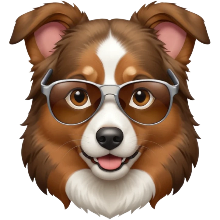 Australian Shepard with sunglasses emoji