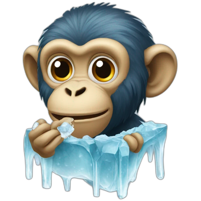 Monkey eating ice emoji