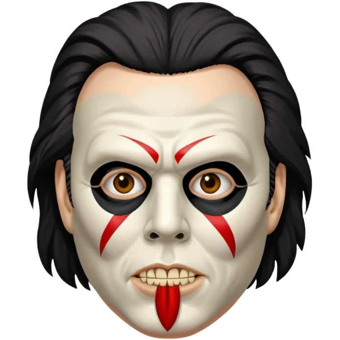 Michael Myers but with the gene Simmons Kiss make up on the mask emoji
