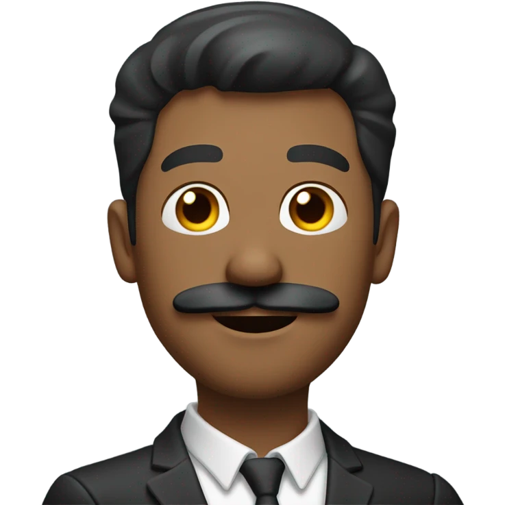 man with mustache holding his arm out at 45 degree angle emoji