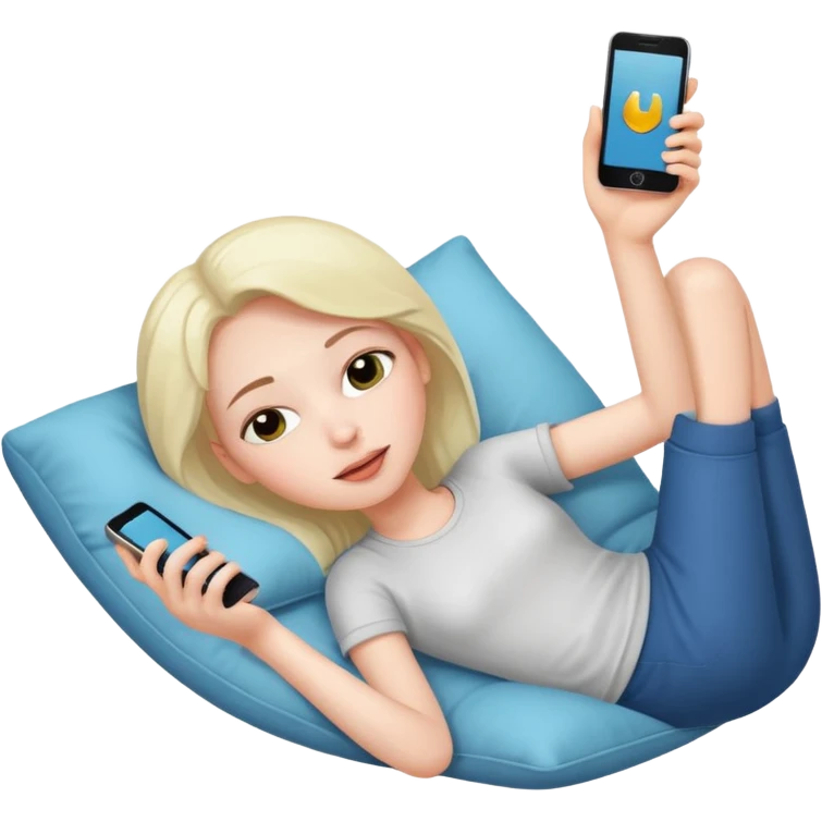 سرماخوردم دراز کشیدم گوشی دستمه emoji