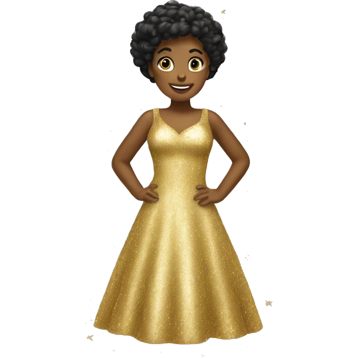 Gold sparkly christmas dress emoji