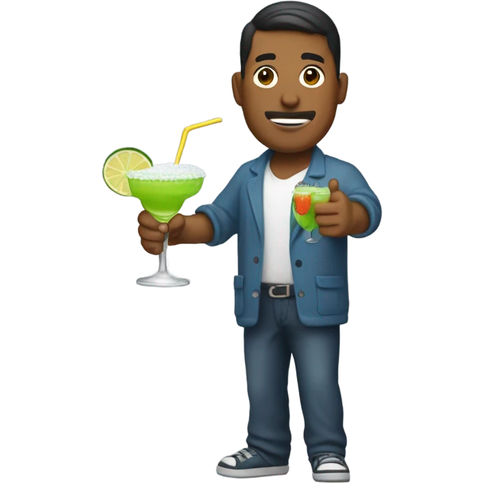 Salting side walk holding margarita  emoji