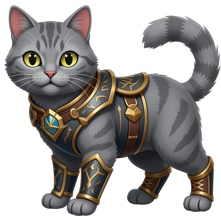 grey cat that is wearing league of legends misfortune emoji