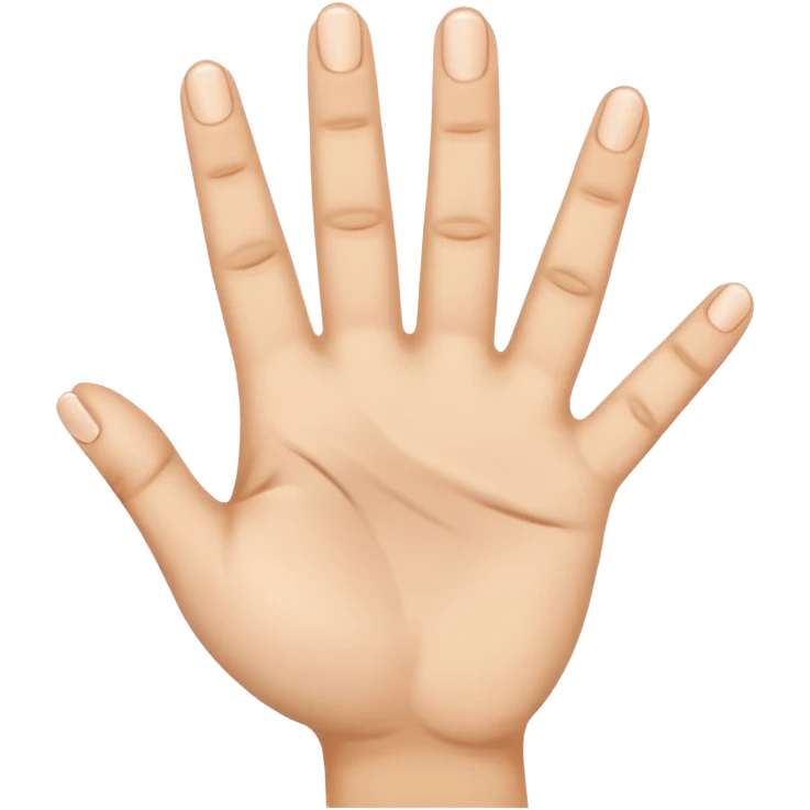 A hand with five fingers raises three fingers and lowers two fingers emoji