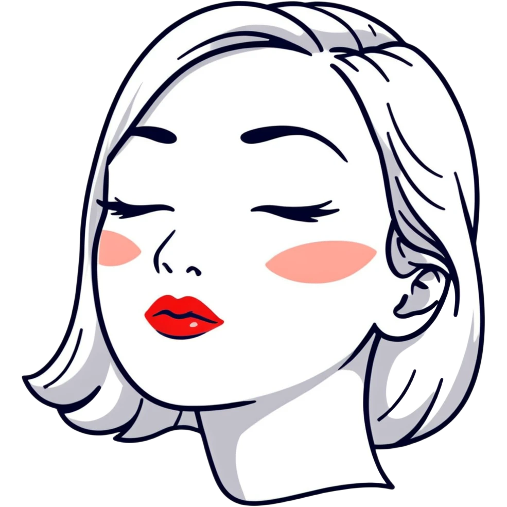 glamorous lips blowing a kiss emoji