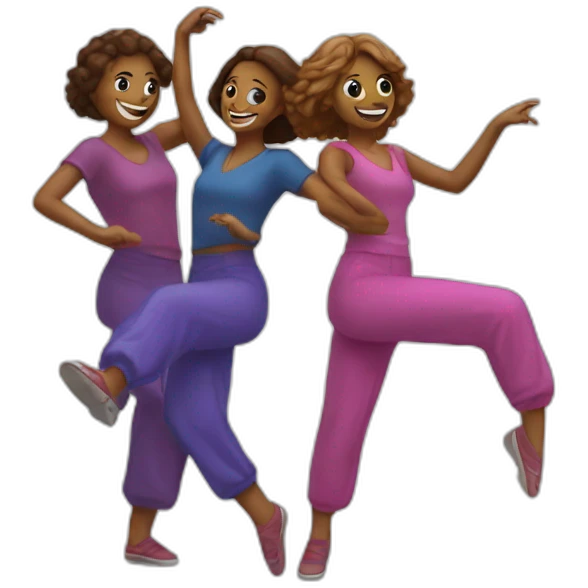 Dancing DSLR trio emoji
