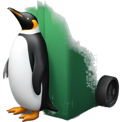 Penguin in a dumpster  emoji