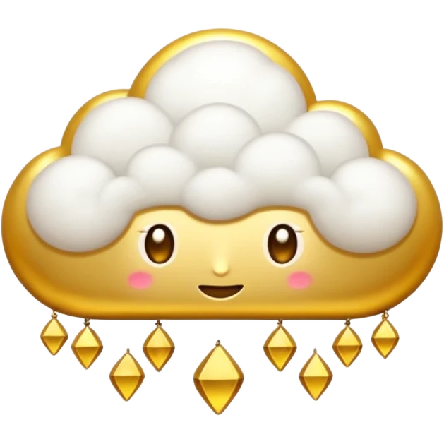 Quiero una nube dorada estilo oriental emoji