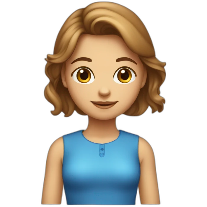 Meisje bruin haar lichte huid en spoeten en blauwe oogen emoji