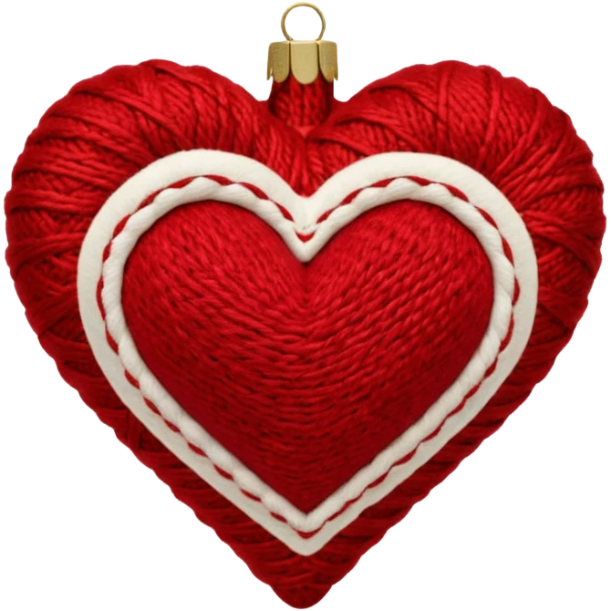 Melrose embroidered wool red heart ornament emoji