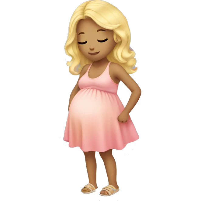 pregnant girl blonde  under rainbow sky emoji