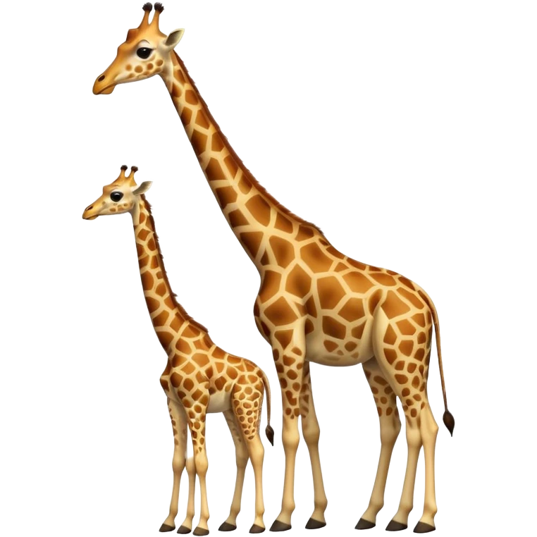 High resolution giraffe with its baby emoji