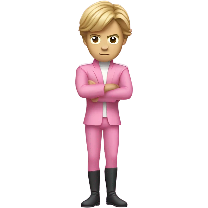 all pink suit human-looking luke skywalker excercising force, upper body, must be all pink emoji
