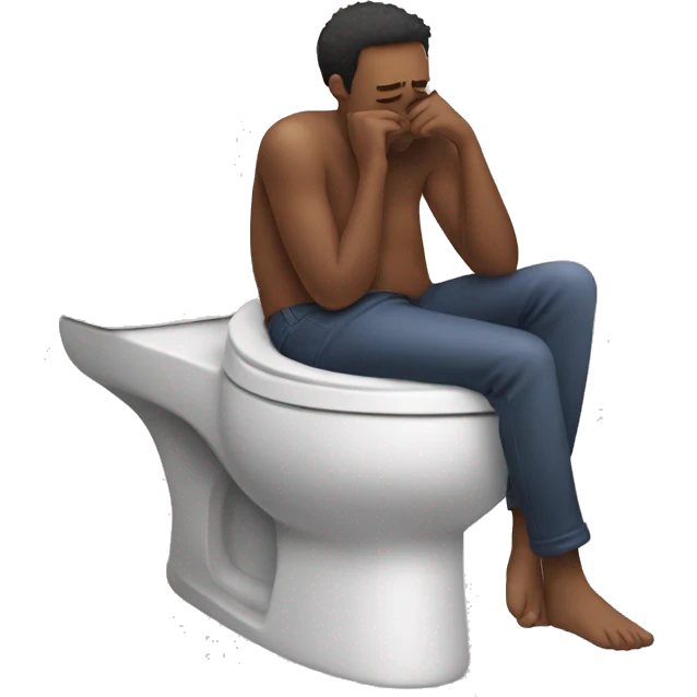 Guy taking a nap on the toilet emoji