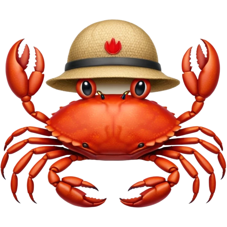 a crab with a hat with written "CARBONFACT" on it emoji