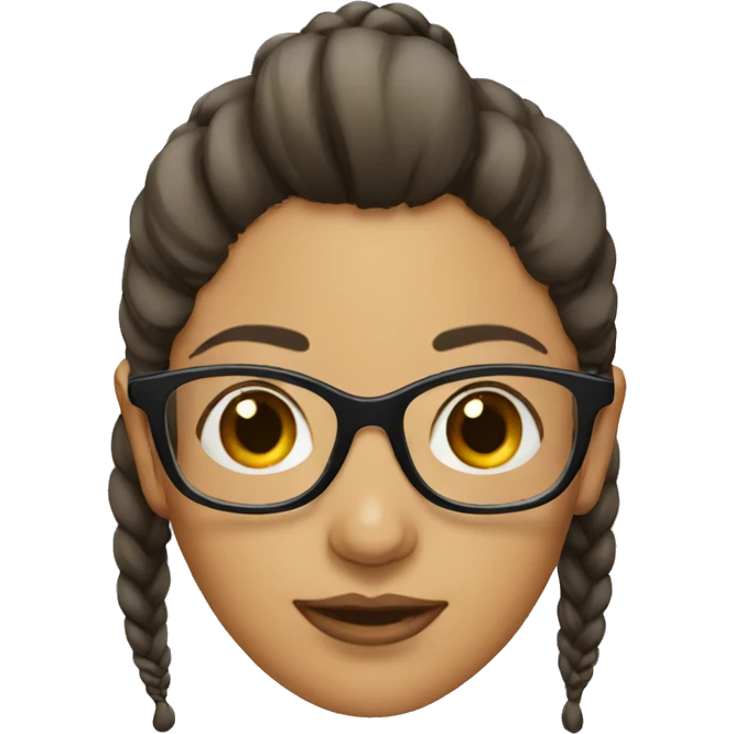Woman with ponytail glasses emoji