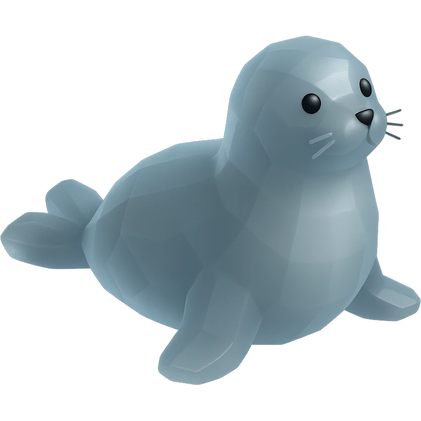 polygonal  little seal emoji