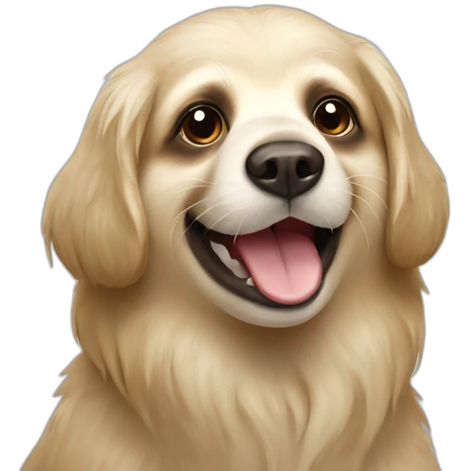 Sloth on English cream golden retriever emoji