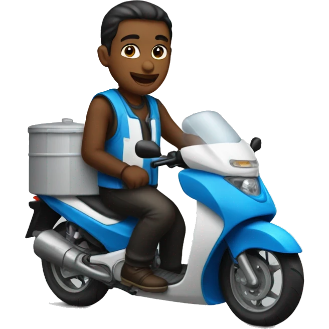 MILK SELLER IN MOTOBIKE  emoji