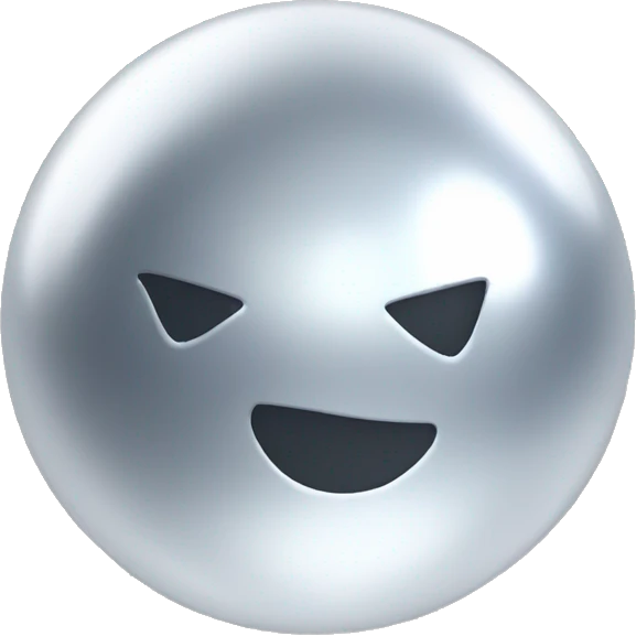 Shiny ball with silver colour   emoji