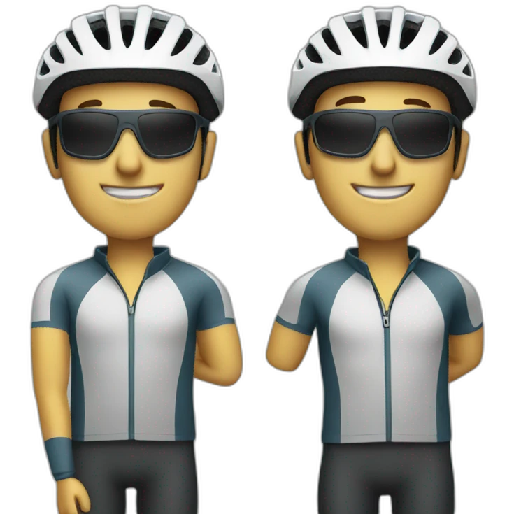 Man with cycling helmet with sunglasses emoji