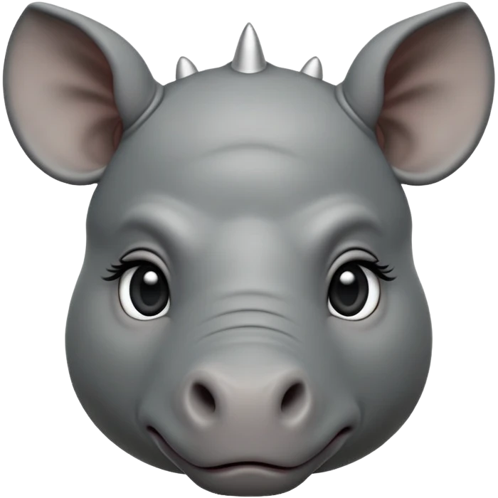 cinematic-noble-baby-rhinoceros-portrait-emoji,slate-grey-hide--poised-and-regal,-with-a-massive,-powerful-build-and-a-thick,-deep-set-soulful-piercing-eyes,-simplified-yet-sharp-and-sophisticated-features,-highly-detailed,-large-black-eyes, zoomed out showing shoulders emoji