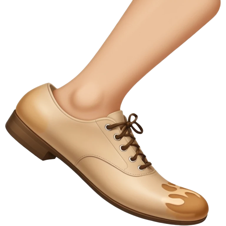 a shoe with a foot inside, stepping and showing a clear shoe print below. and leg







 emoji