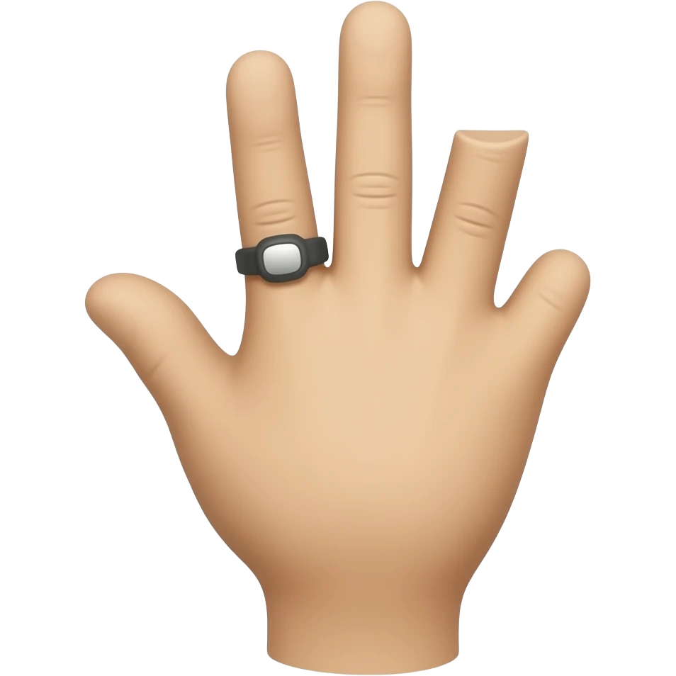 Left hand with ring finger amputated emoji