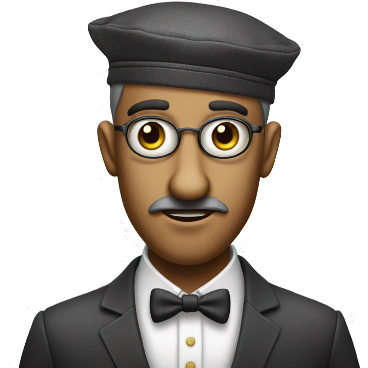 Short greedy banker with giant nose and Kippah emoji