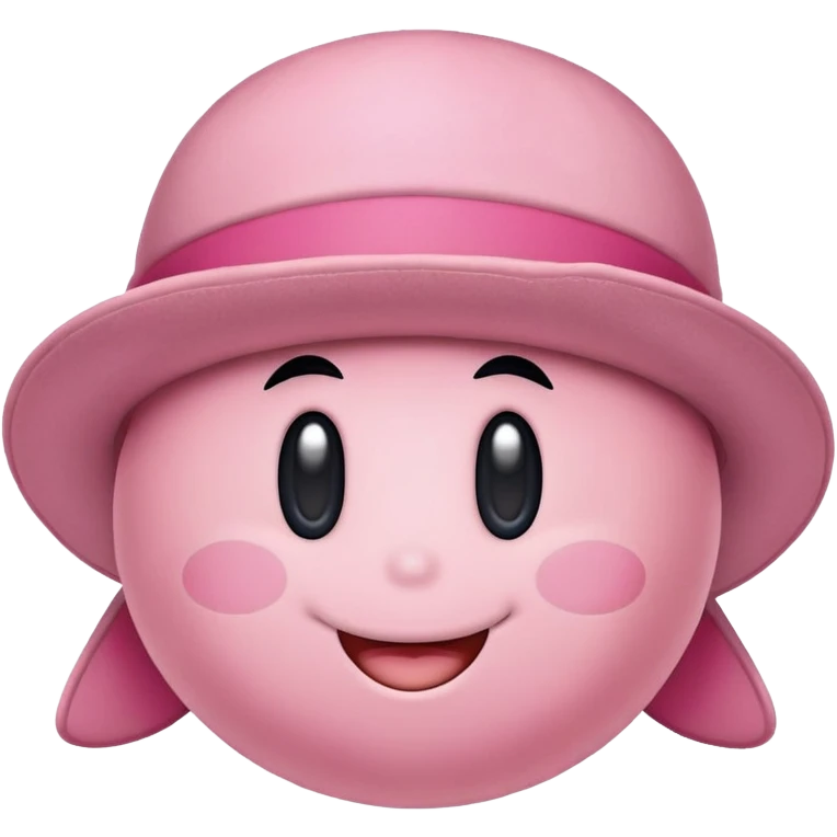 Kirby wearing a hat emoji