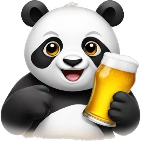 Panda with beer emoji