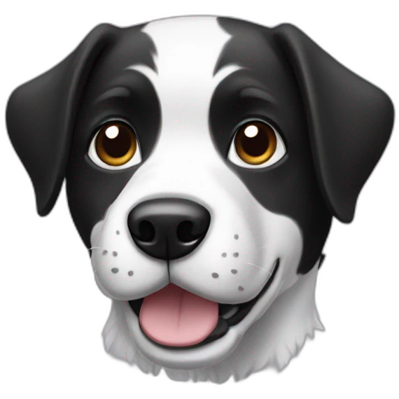 black and white dog emoji
