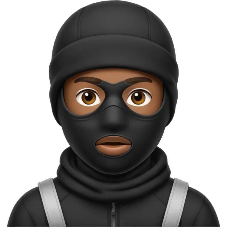 Ski mask black man emoji