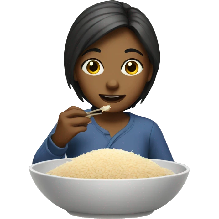 girl eating rice emoji